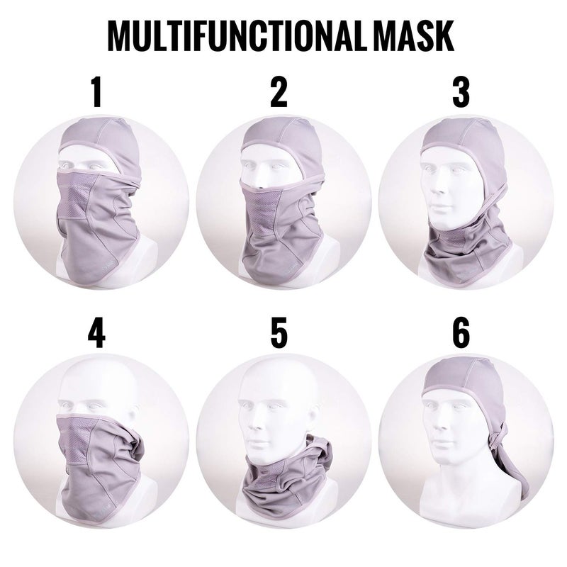 TurboSke Ski Mask - Balaclava face Mask Wind Water Resistant for Cold Weather (Gray) - Image 5